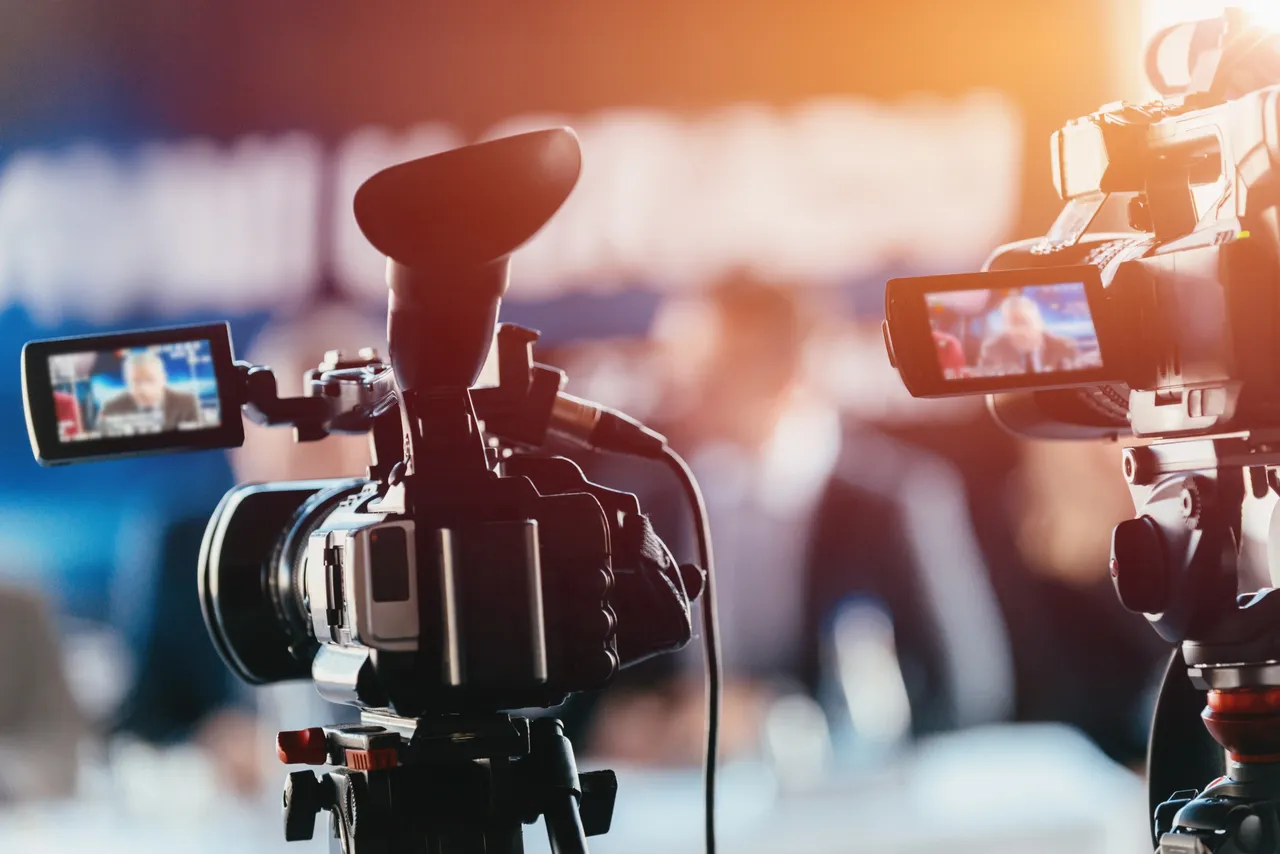 Production setup with lights and cameras